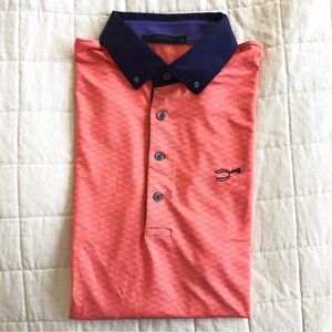 Greyson Coral and Navy Polo Shirt